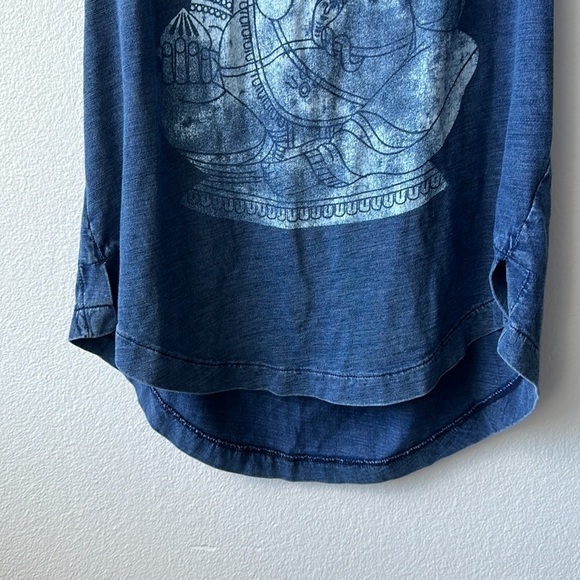 Lucky Brand top size Large Blue elephant zipper back sleeveless - Picture 3 of 9